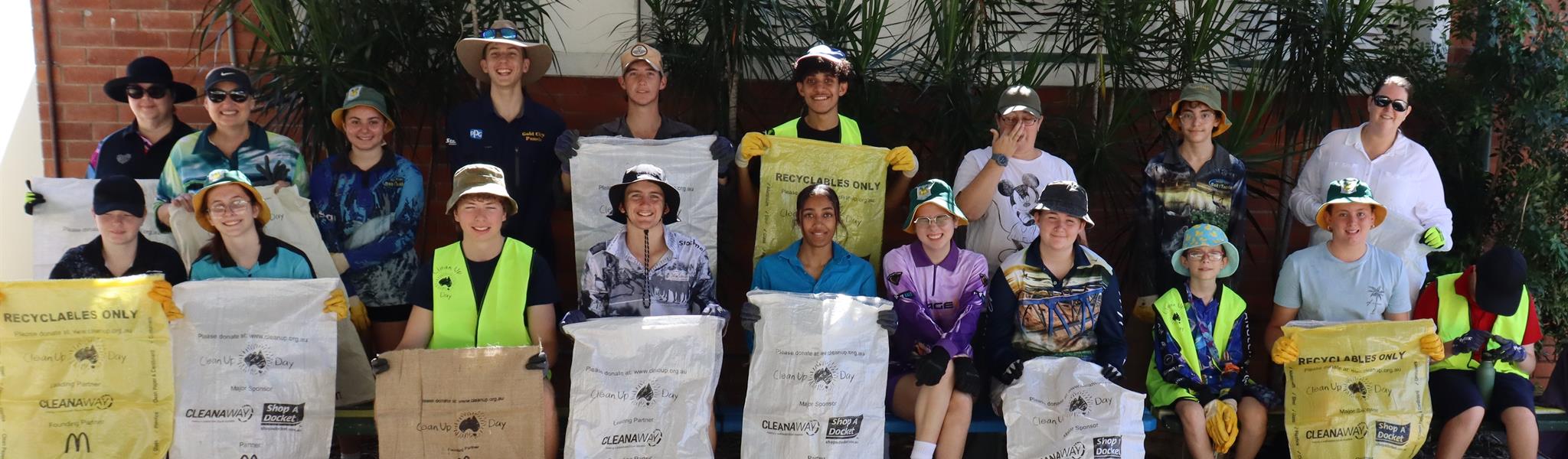 Student on clean up Australia day