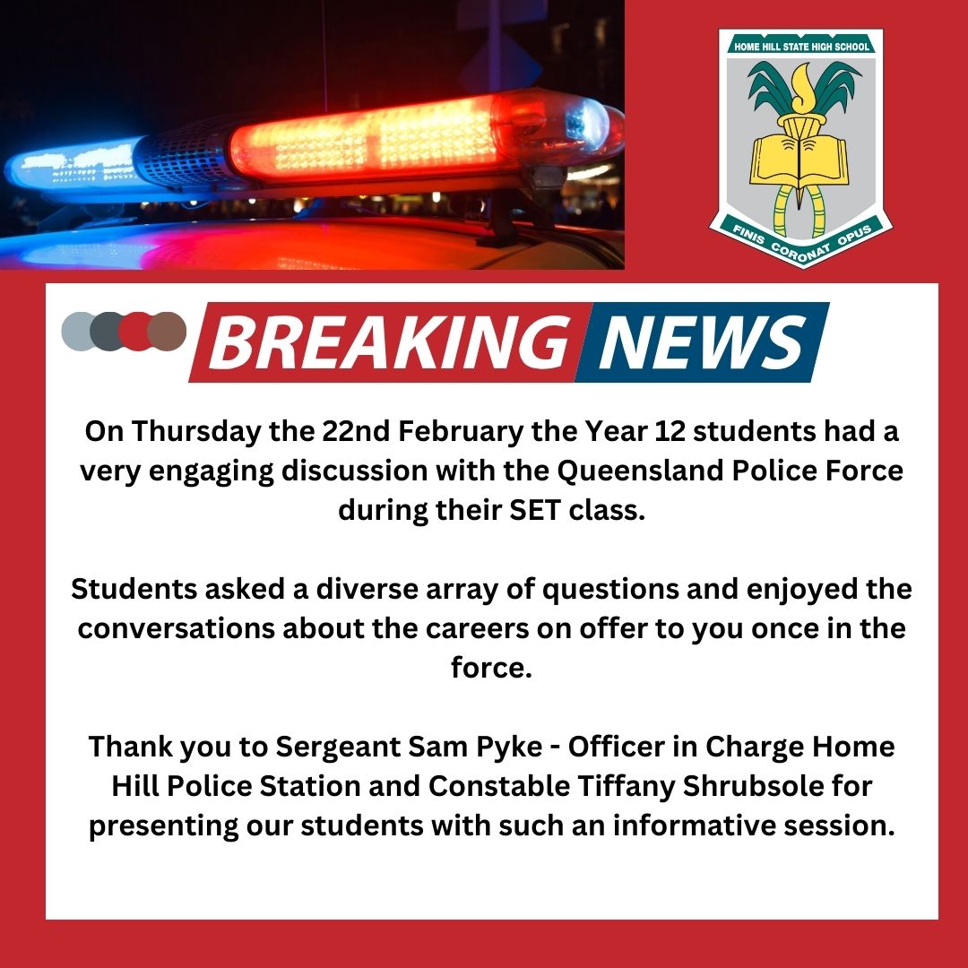 poster for year 12 police visit